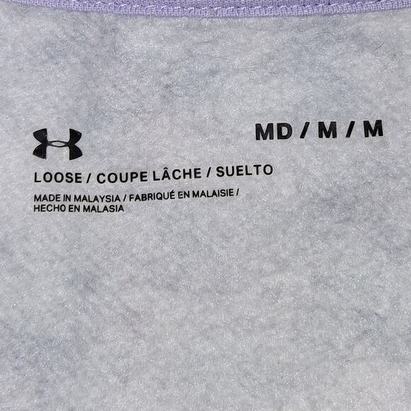 Womens Size M Purple Tie Dye Underamor Sweatshirt Pullover Crew Neck Loose Fit - Picture 6 of 6